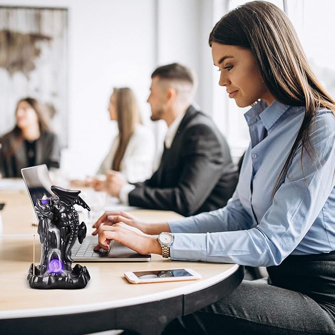 Ceramic Dragon Backflow Incense Holder - Waterfall Smoke Burner with 70 Cones + 50 Sticks, Mat & Tweezers, Unique Smoke Effect for Aromatherapy, Meditation & Home Decor (Brown)