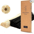 TOMCENXI 100PCS Reed Diffuser Sticks,10 Inch Natural Rattan Wood Sticks,Diffuser Refills,Essential Oil Aroma Diffuser Replacements Sticks for Home,Office (Black Color and Natural Color)