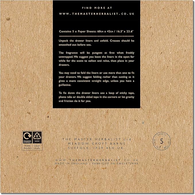 Floral Scented Drawer Liners in Lavender, Lily of The Valley, Sandalwood and Lily (Sandalwood | Floral, Folded)