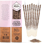 9 pcs Wildly Harvested - Lavender Flowers and Olibanum Incense Sticks, 7" Long - Thick Aromatic Incense Sticks, 100% Natural