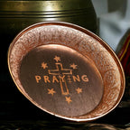 Copper Offering Prayer Ritual Bowl Plate - Great for use Meditation,Smudging, Incense,Candle Dish, Ash Catcher,Jewelry Dish,Witches(Praying)