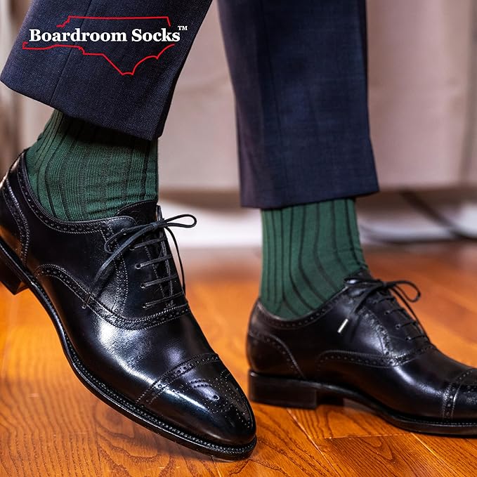 Cotton Dress Socks for Men – Comfortable Men’s Executive Socks – Classic Mid-Calf Dress Socks by Boardroom Socks