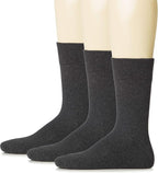 Hugh Ugoli Mens Cotton Dress Socks, Plain Colors, Regular Fit, Crew, Casual Socks, Shoe Size 6 to 15 (3 Pack)
