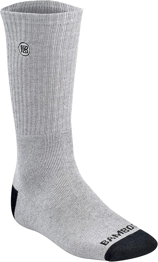 Bamboo Sports Premium Bamboo Crew Work Socks- Moisture Wicking, Odor Eliminating