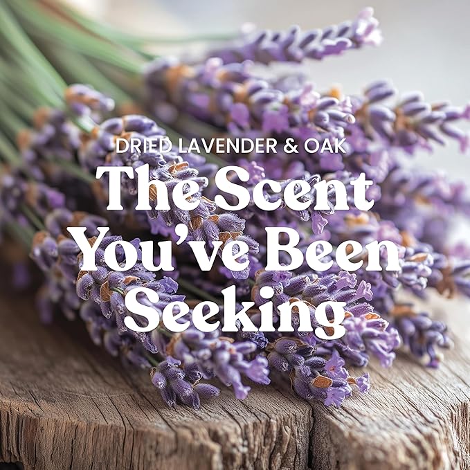 Yankee Candle, Dried Lavender & Oak Fall Scented Candle, 22oz Large Jar with up to 150 Hour Burn Time