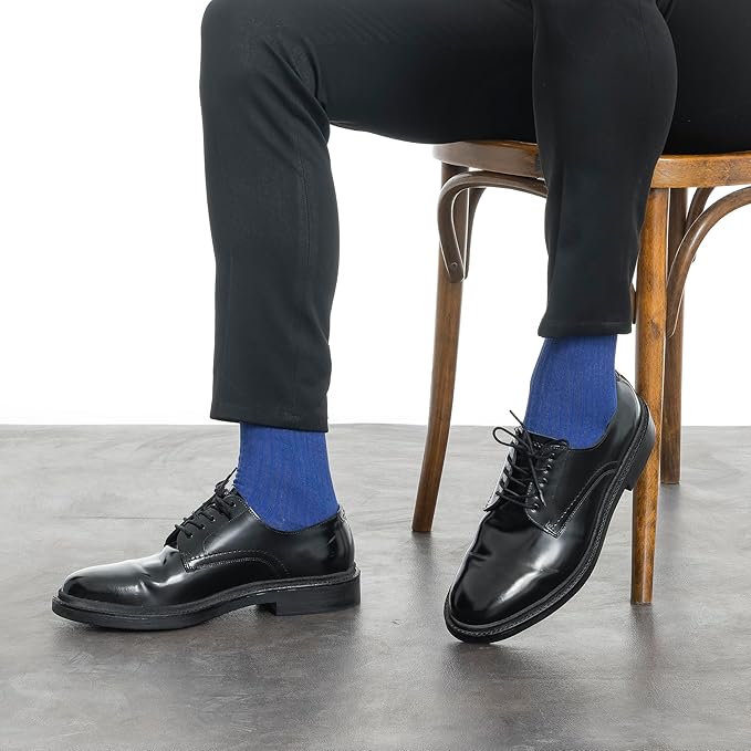 Men’s Dress and Trouser Socks – Premium Rayon Made From Bamboo, Crew Socks (6 pair + Gift box)