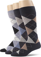 Men’s Argyle Dress Socks, Combed Cotton, Pack of 3
