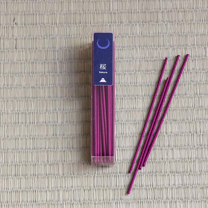 Asayu Japan Low Smoke Incense Gift Set with Incense Holder and Brass Stand, Premium Japan Set (Sakura & Green Tea) Incense Sticks with White Lotus Incense Holder