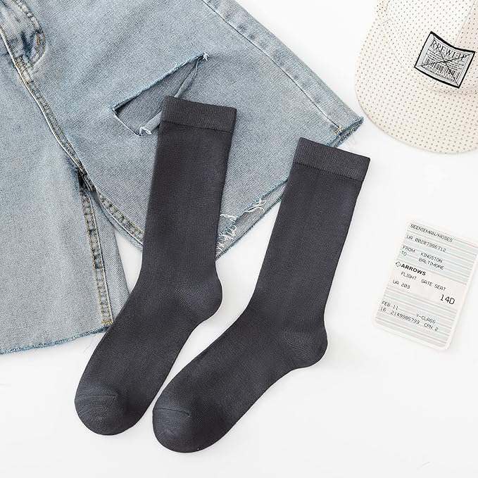 Sock Amazing Unisex Bamboo Rayon Socks Super Soft Black Crew Socks 8 Pack