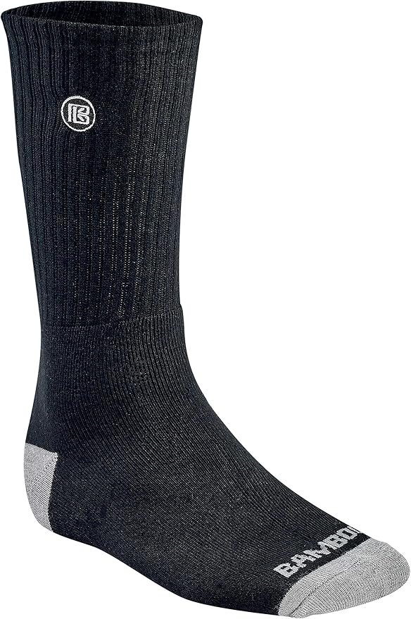 Bamboo Sports Premium Bamboo Crew Work Socks- Moisture Wicking, Odor Eliminating