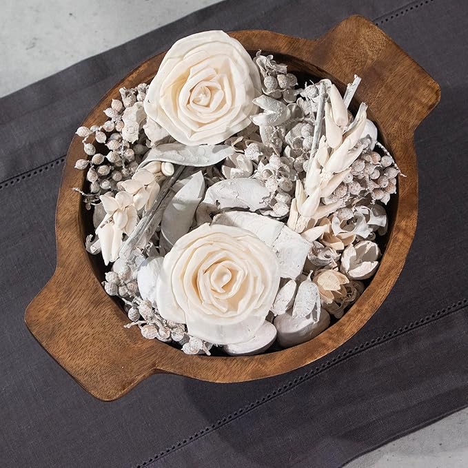 Linen White Fragrance Potpourri Bag Home Décor | Floral Petals Vase & Bowl Filler (White)