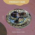 4 in 1 Incense Holder, Ceramic Incense Stick and Palo Santo Holder,Sage Holder for Burning- 5.5" Ceramic Ash Catcher Tray for Meditation and Yoga Room (Colourful)