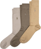 POLO RALPH LAUREN men Super Soft Flat Dress Crew Socks - 3 Pair Pack - Heel-toe Reinforcement