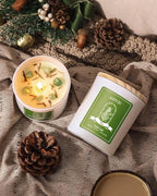 AOOVOO Fir Scented Candles for Women - Aromatherapy Candle with Crystals Inside, 10oz Soy Candles for Home Scented, Birthday Gifts Candle for Women Mom