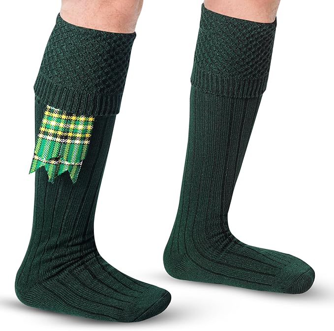 DSS KILTS-Kilt Hose, Tradional Scottish Kilt Scocks Wool Blend, Bubbled Design Kilt Socks for USA Shoe Sizes