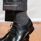 Merino Wool Mid-Calf Dress Socks for Men, Ribbed Dress Socks