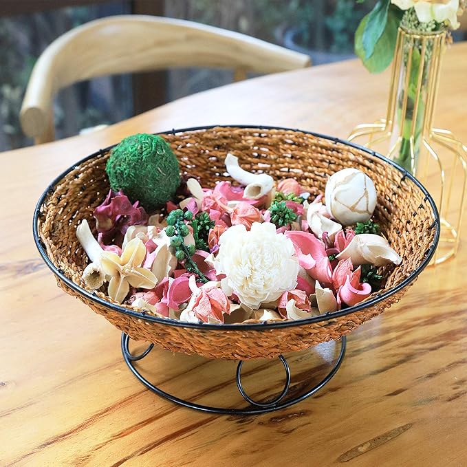 Qingbei Rina Potpourri Bowl Filler, Rose Scented Potpourri Dried Flower,Decorative Vase Filler, Home Fragrance Sachet,Bathroom Decor,14 Oz(Blush Pink)