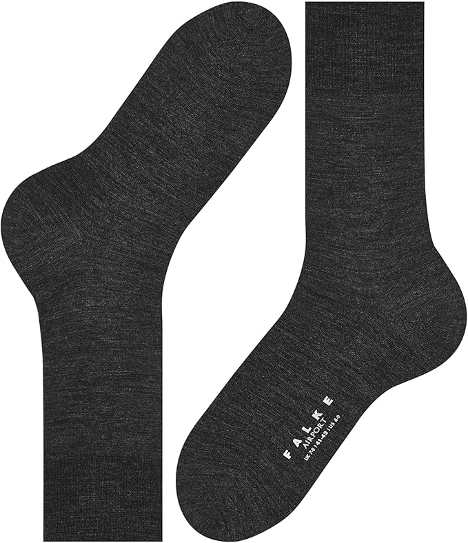FALKE Men's Airport Dress Socks, Premium Merino Wool Cotton Blend, Sustainable Luxury, Eco-Friendly Business Casual, 1 Pair