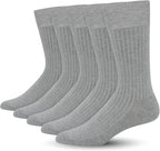 SERISIMPLE Men's Dress Socks - Bamboo Viscose Thin Ribbed Knit, Silky & Soft, Lightweight Business Crew Socks 5 Pairs