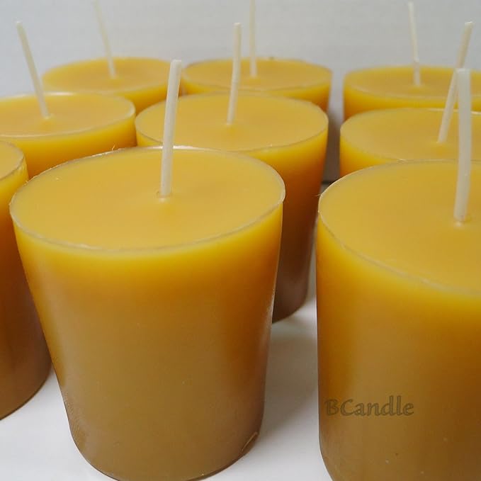 100% Pure Beeswax 15-Hour Votives Candles Organic Hand Made (4)