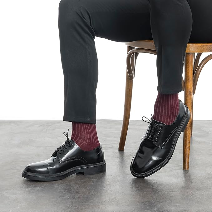 Men’s Dress and Trouser Socks – Premium Rayon Made From Bamboo, Crew Socks (6 pair + Gift box)