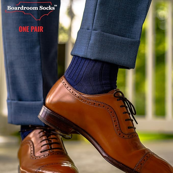 Cotton Dress Socks for Men – Comfortable Men’s Executive Socks – Classic Mid-Calf Dress Socks by Boardroom Socks