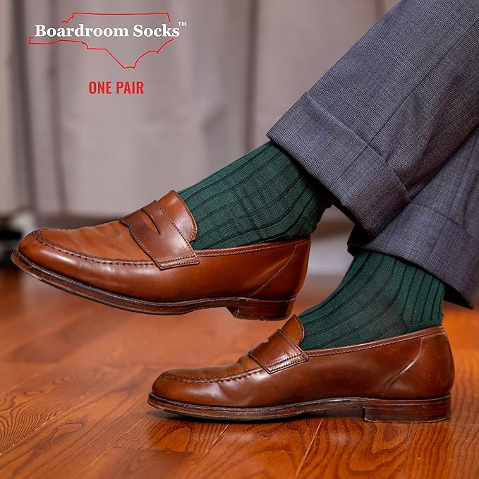 Cotton Dress Socks for Men – Comfortable Men’s Executive Socks – Classic Mid-Calf Dress Socks by Boardroom Socks