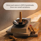 Luna Sundara Authentic Peru Pottery Palo Santo Stick Holder and Incense Holder Includes 5 Palo Santo Sticks Handmade Ceramic Smudge Bowl Sage Holder Palo Santo Holder (Apricot)