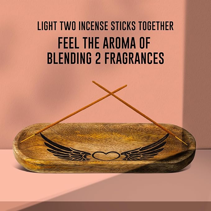 raajsee Incense Holder -Incense Burner Holder –Ash Catcher - Incense Stick Holder - Meditation & Yoga - Great Gift for Any Occasion Size 11x4 inch (Heart Brown)