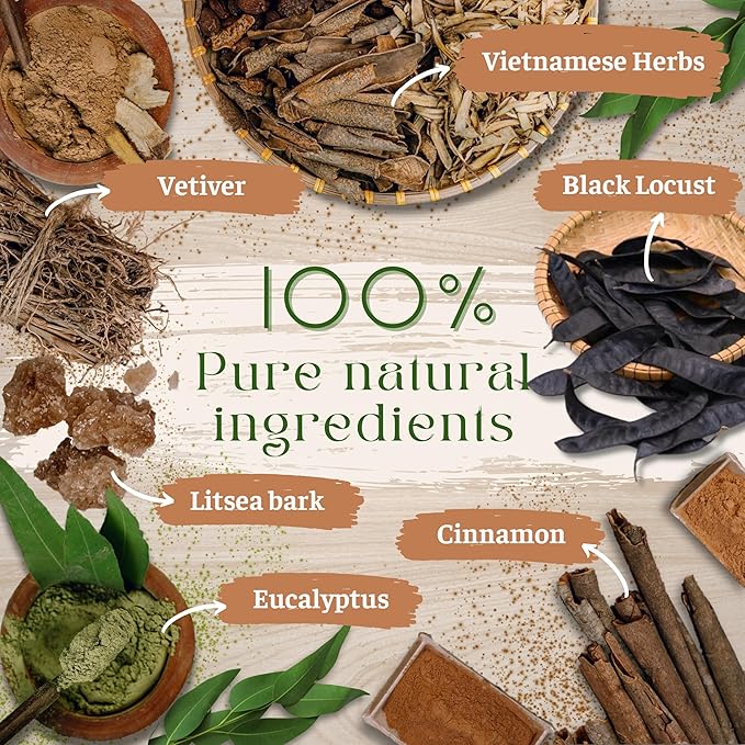 Upeace-Organic-Non-Toxic-Incense-Sticks-Variety Pack (131 Agarbatti Sticks) | 75 Minutes Long Lasting Burn with Natural Cinnamon, Eucalyptus, Vetiver, Vietnamese Mixture Herbs