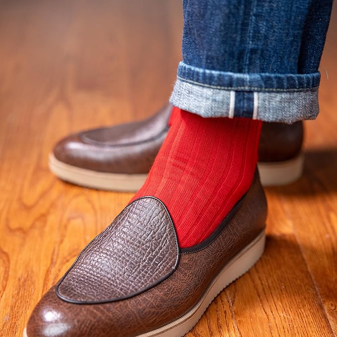 Cotton Dress Socks for Men – Comfortable Men’s Executive Socks – Classic Mid-Calf Dress Socks by Boardroom Socks