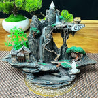 Mountain Waterfall Incense Burner，Backfall Incense Holder River, Incense Falls Meditation Decor for Room with Upgrade Incense Cones and Accessories (Mountain)