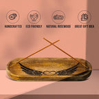 raajsee Incense Holder -Incense Burner Holder –Ash Catcher - Incense Stick Holder - Meditation & Yoga - Great Gift for Any Occasion Size 11x4 inch (Heart Brown)