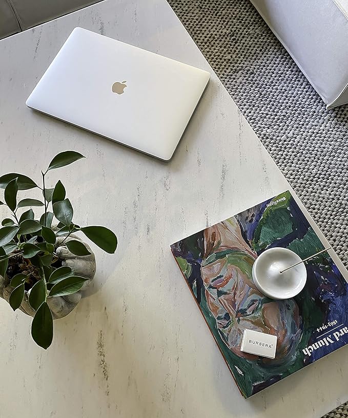 Bursera White Marble Incense Holder, Tree Planted with Every Order, Italian Carrara White Marble Tray Incense Burner, Home and Desk Incense Stick Holder and Modern Decor