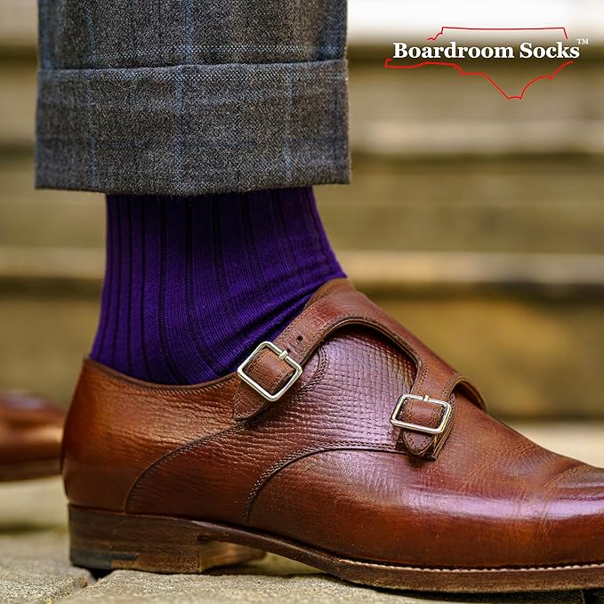 Cotton Dress Socks for Men – Comfortable Men’s Executive Socks – Classic Mid-Calf Dress Socks by Boardroom Socks