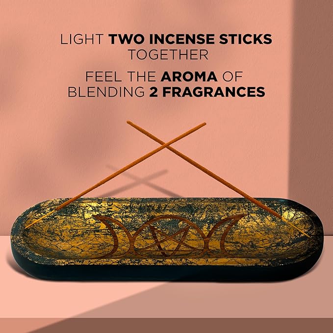 raajsee Carving Incense Holder -Incense Burner Holder –Ash Catcher - Incense Stick Holder - Meditation & Yoga - Great Gift for Any Occasion Size 11x4 inch