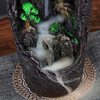 Mountain Waterfall Incense Burner Backflow Incense Burner Incense Fountain Smoke Waterfall with 20 Backflow Incense Cones，Tweezer，Mat (Vase Shape)