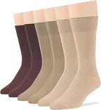 7BigStars Mens Dress Socks – 6 Pairs Crew, Soft Stay Up, Cotton Comfort for Business, Office, Big and Tall, Breathable