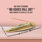 Raajsee Incense Holder Set with Nag Champa Incense Sticks 15gm,Curve Leaf Incense Stick Burner, Brass Incense Burner,Modern Stick Incense Holder for Yoga, Meditation,Home Décor Size 10x3 inch