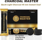 Coal Instant Light – Incense Instant Coal Disks – Coal Tablets – Charcoal Disks – Set of 400 Coal Rolls – 40 mm Quick Light Charcoal Briquettes – Natural Coal Disks – Slow Burn and Low Smoke (400)