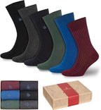 Men’s Dress and Trouser Socks – Premium Rayon Made From Bamboo, Crew Socks (6 pair + Gift box)