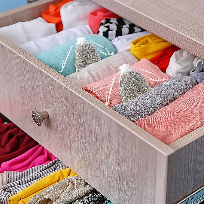 French Lavender Sachets for Drawers and Closets Fresh Scents, Set of 36, Home Fragrance Sachet for Closets and Drawers, White, LV-C-36-2