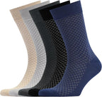 VRD Men’s Dress Socks, Bamboo 5-Pack Mens Socks, Mid Calf Length, Crew Socks Gift for Men Shoe Size 8-13