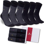 Men’s Dress and Trouser Socks – Premium Rayon Made From Bamboo, Crew Socks (6 pair + Gift box)