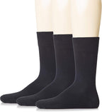 Hugh Ugoli Mens Cotton Dress Socks, Plain Colors, Regular Fit, Crew, Casual Socks, Shoe Size 6 to 15 (3 Pack)