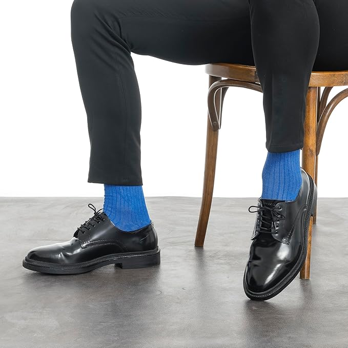 Men’s Dress and Trouser Socks – Premium Rayon Made From Bamboo, Crew Socks (6 pair + Gift box)