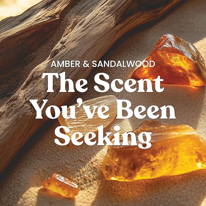 Yankee Candle Large Jar Scented Candle with up to 150 Hour Burn Time, Premium Plant Wax Blend for Consistent Burn, 22 oz Jar Candle with Room Filling Fragrance, Amber & Sandalwood