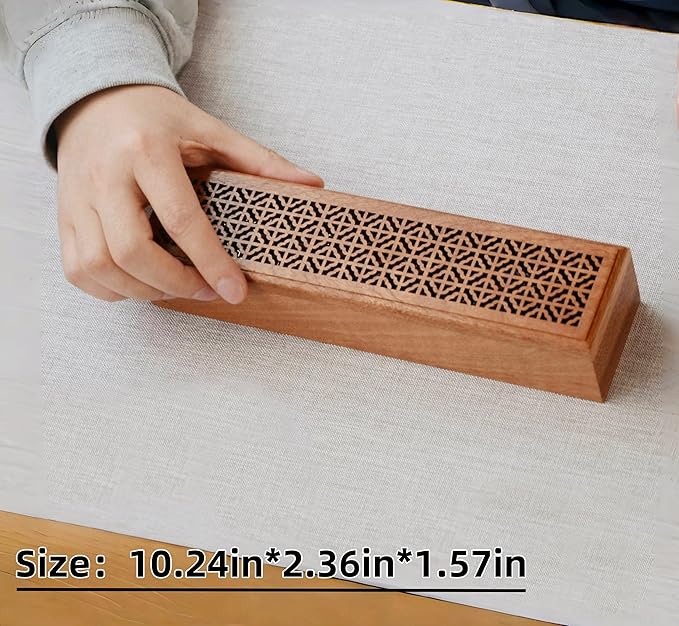 Incense Holder Burner, Coffin Incense Box Holder for Sticks,Wooden Incense-Stick Holder&Ash Catcher for Meditation/Yoga Room/Bedroom/studyroom/Office (Incense Holder Box)