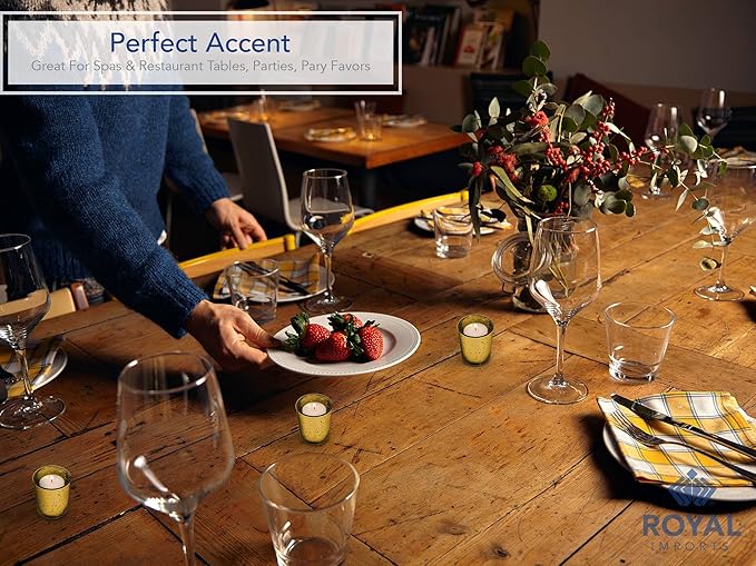 Royal Imports Gold Mercury Glass Votive Candle Holder, Table Centerpiece Tealight Decoration for Elegant Dinner, Party, Wedding, Holiday, Set of 36 (Unfilled)