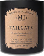 Manly Indulgence Tailgate Scented Candles for Men, 2 Wick, 16.5 oz Premium Soy Blend Wax, 60H Burn, Candles for Home Scented - Made in The USA